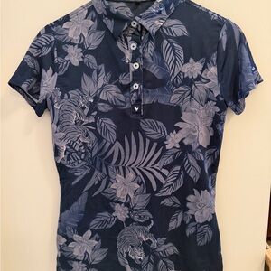 Bad Birdie Navy Floral Button Down Shirt